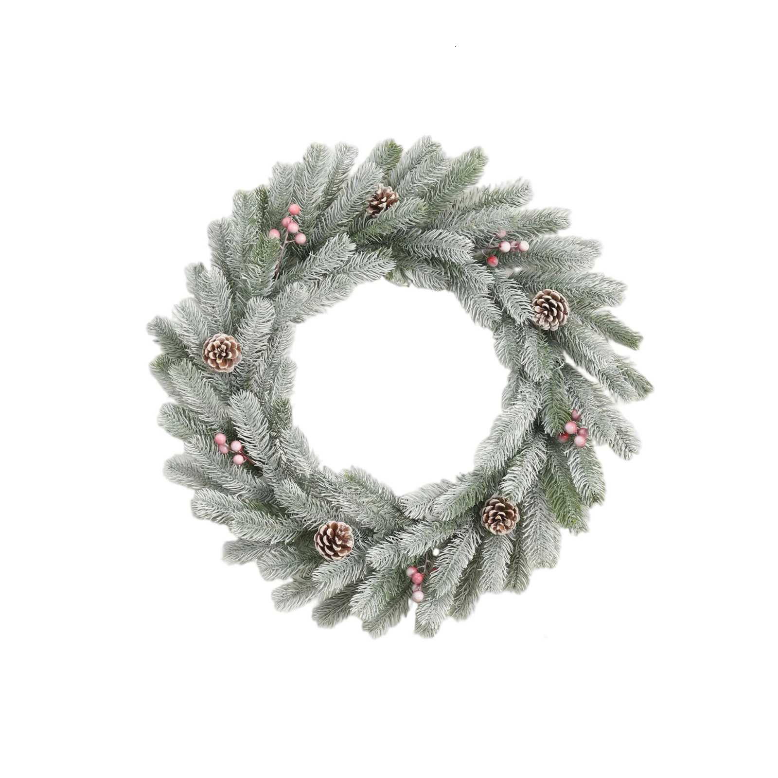 60cm Christmas Wreath Artificial Flower Decoration Wreath Door Hanging Wall Hanging With Lightstrip Suministros NavideOsM251115