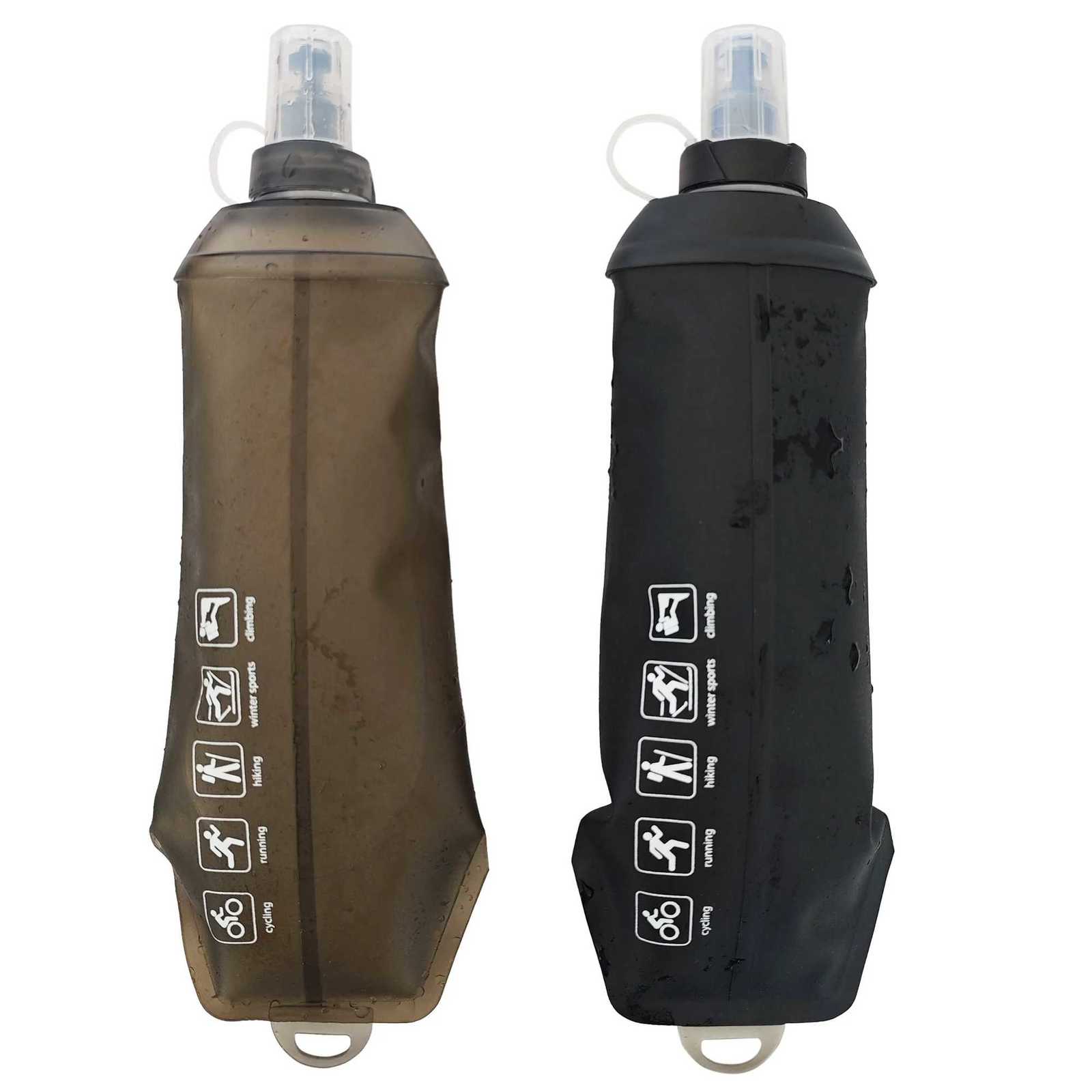 AXEN Black Gray 500ML 250ML 150ML Folding Water Bottle Collapsible Soft Flask TPU For Cycling Running Camping TravellingW251114