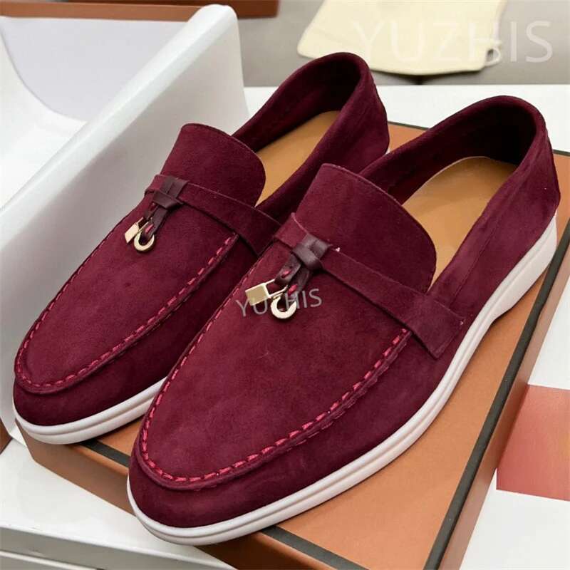 Walking Driving Loafers New Spring Autumn Flat Metal Lock Tassel Classic Lazy Comfortable Women Slip On Shoes
