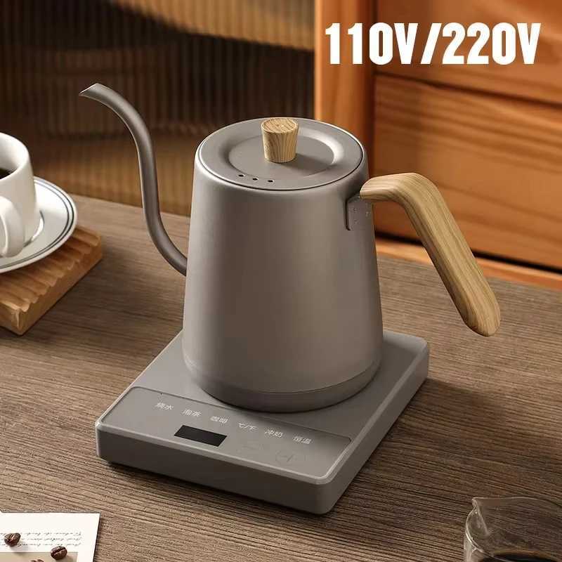 1000W Gooseneck Electric Kettle Rapid Heating Kettle 800ml Hand Brew Coffee Pot Smart Teapot Temperature Control Pot 110V/220V Y251114