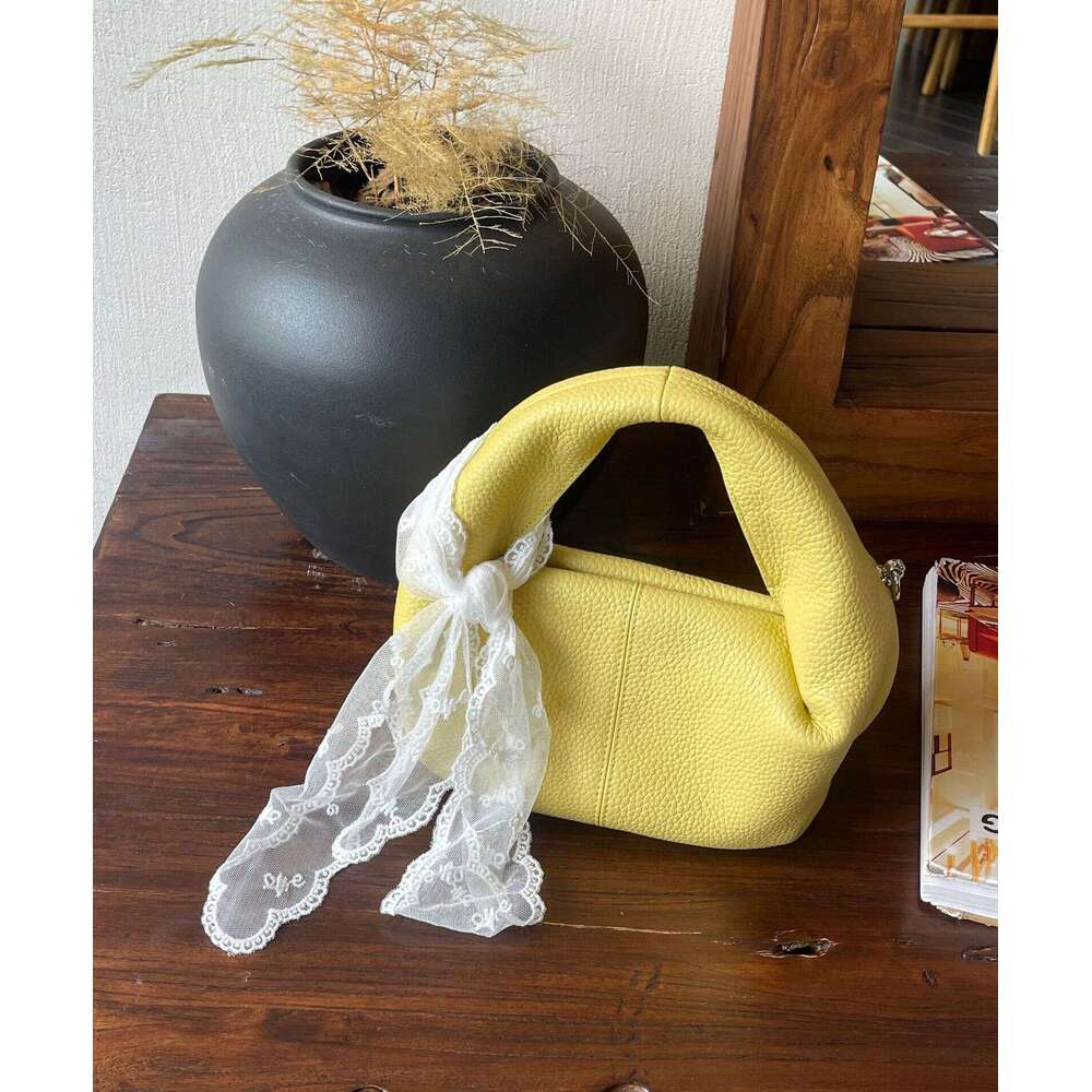 Mm Women's Bags Niche Handbag New Cloud Baotou Layered Leather Folded Dumpling Versatile Crossbody Bag Female Sweet Style