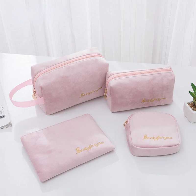 Womens makeup bag soft Veet makeup storage bag sanitary pad packaging travel makeup bag organizer bag beauty bag W bagXJ250415