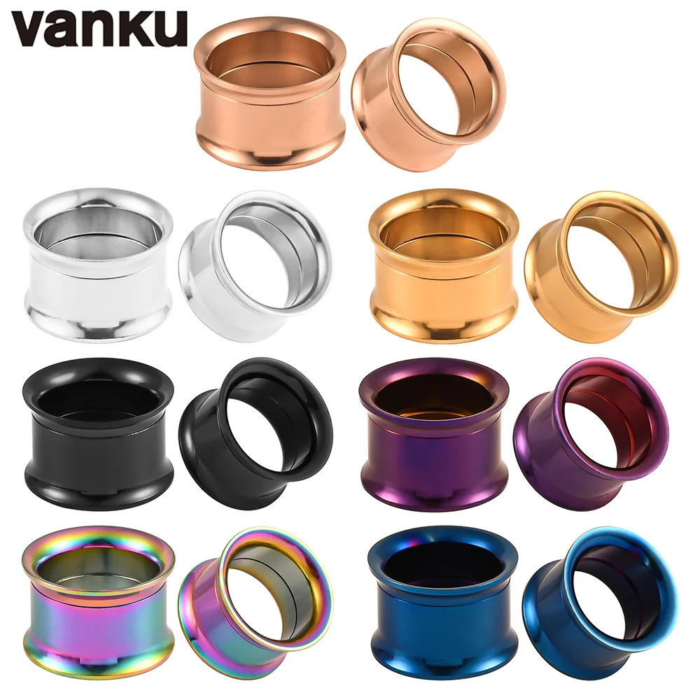 Vanku 16pcs Steel Ear Plugs and Tunnels Piercings Screwed Earring Expander Earlet Gauges Body Jewelry 250408