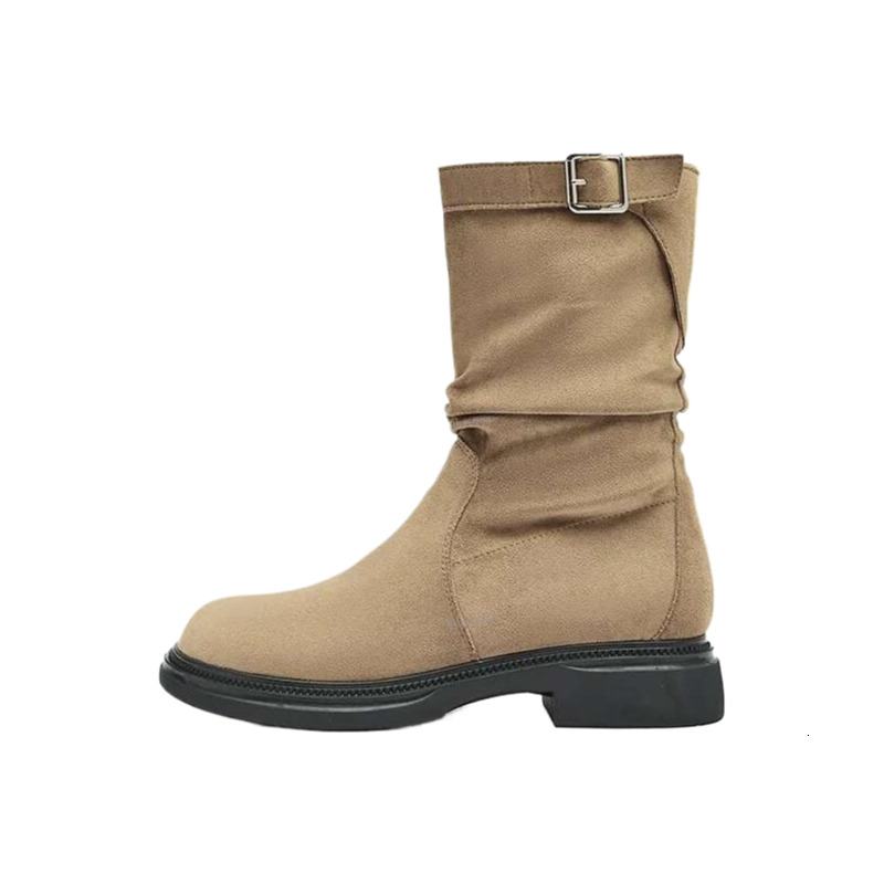 New free shipping designer shoes Aogu Shideng Martin for Women 2024 New Spring and Autumn British Style Single Thick soled Skinny Mid length Short Cow