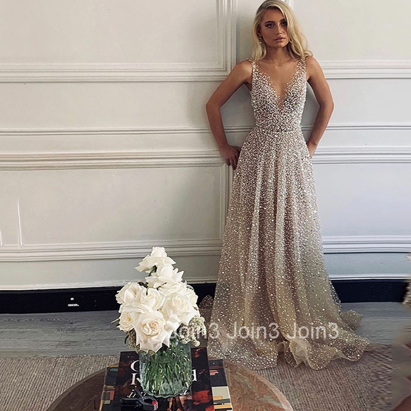 2025 Spring/summer New Womens Gold Sprinkle V-neck Dress with Strap Gradient Floor Pulling Dress