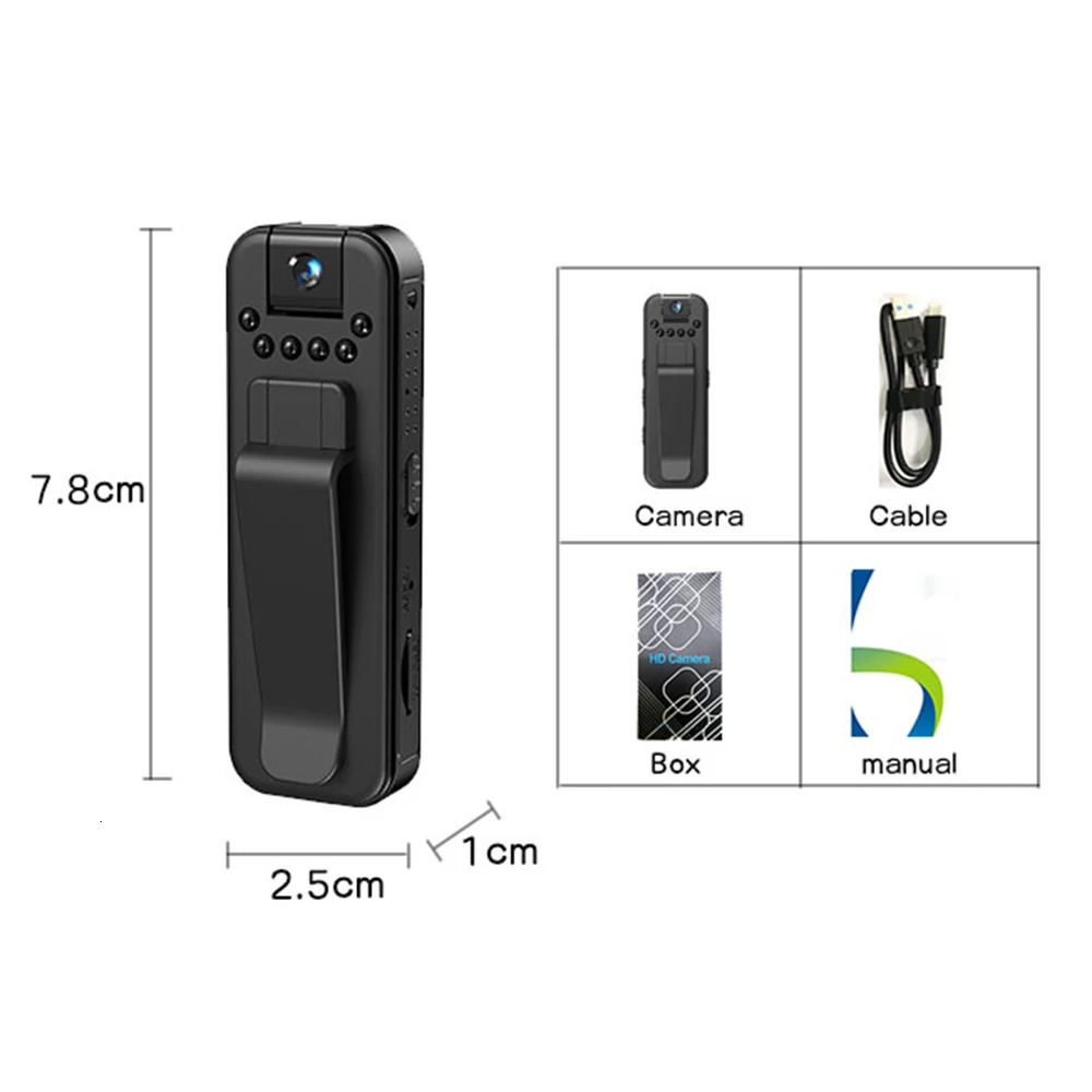 High definition 1080P mini portable camera small digital video recorder infrared night vision surveillance 250408