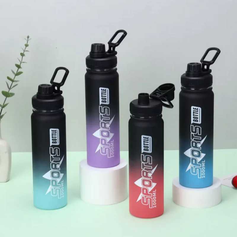 1 Litre Sports Water Bottle Leak Proof Colorful Plastic Cup Drinking Bottle for Outdoor Travel Portable Gym Fitness JugsW251114