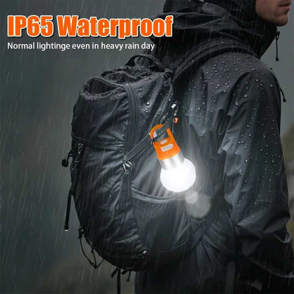 Rechargeable Led Camping Light Tent Lamp Outdoor Rainproof Hiking Backpacking Lights Waterproof Portable Flashlights Lantern Rgb M251115