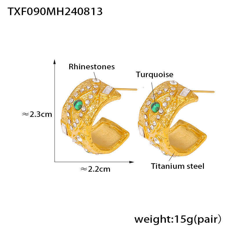 Texture Devil's Eye Square Pendant Necklace Ring Earrings Open Bracelet Titanium Jewelry Set