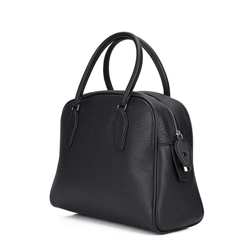 Mm Women's Bags First Layer Cowhide Minimalist Boston Bowling Tote High-End Leather Women's Bag, Large Capacity Pillow Bag