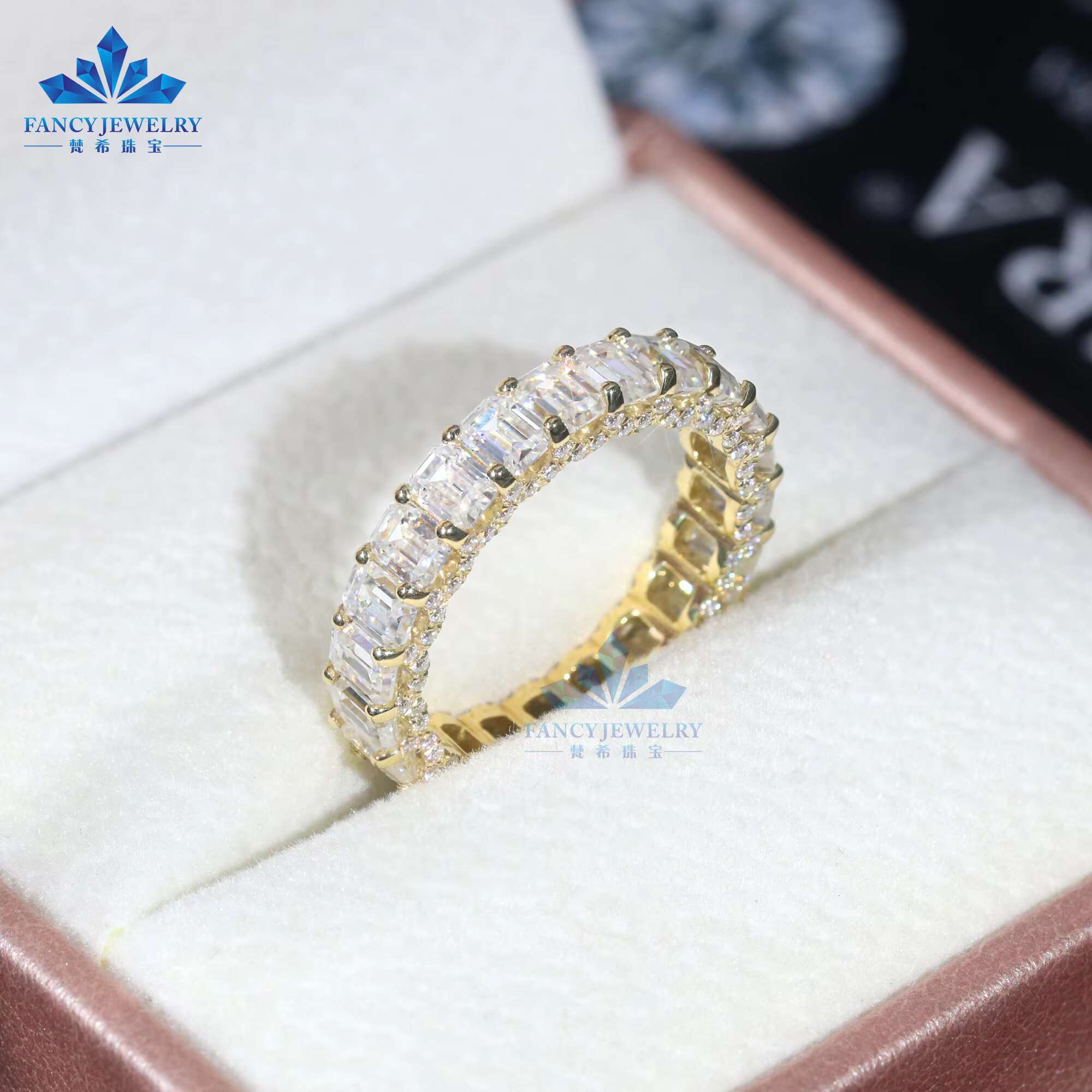 Custom American Expensive Fine Jewelry 10K Solid Gold 5CT VVS Moissanite Wedding Engagement Moissanite Diamond Ring Set