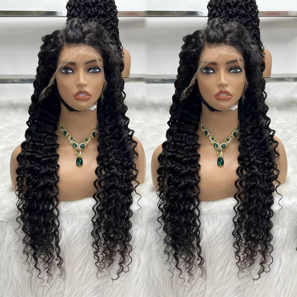Raw Indian Hair Transparent Lace Front Human Hair Wigs Cuticle Aligned Deep Wave Full HD Lace Frontal Wigs for Black Women