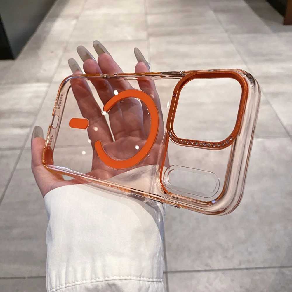 for Glitter Diamond Acrylic Case for iPhone 17 Pro Max Air Magnetic Wireless Charging Camera Control Button Clear Cover J251202