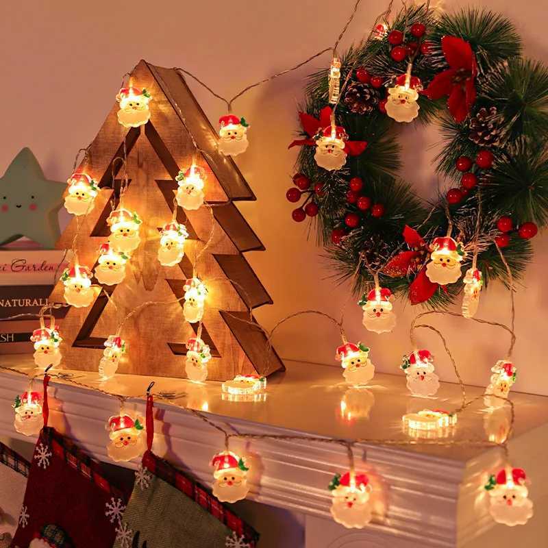 Christmas LED Lights String Santa Claus Snowman Fairy String Light Xmas Garland Xmas Tree LED Light Navidad Christmas DecorationM251115