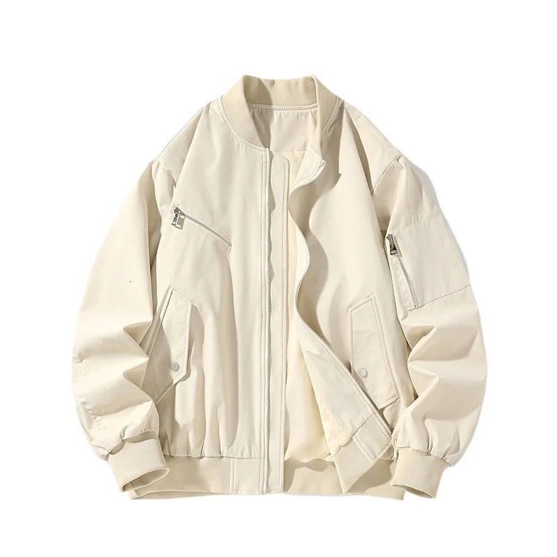 Spring and Autumn Yearbook Cross border Mens Jacket Baseball Collar Casual Time Loose Jacket American Style Flight Suit 250415