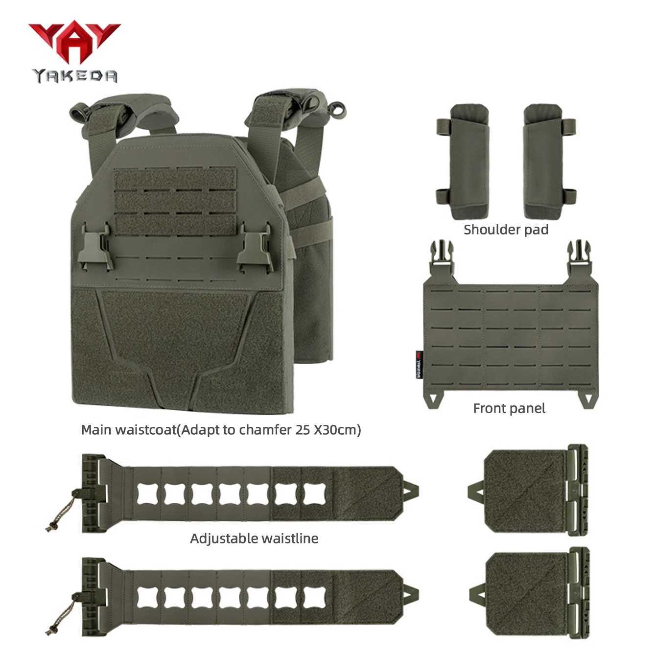 YAKEDA molle system waist quick-release hunting vest with wear-resistant and tear-resistant material XJ251114