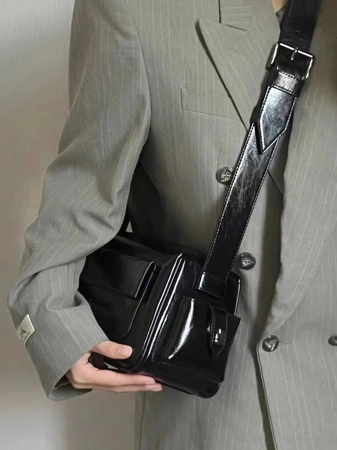 JIAERDI Retro Black Pillow Bag Harajuku Pu Womens Leather Large Capacity Handbag Wallet Womens Retro Y2k Handbag Bolsos Mujer 250410