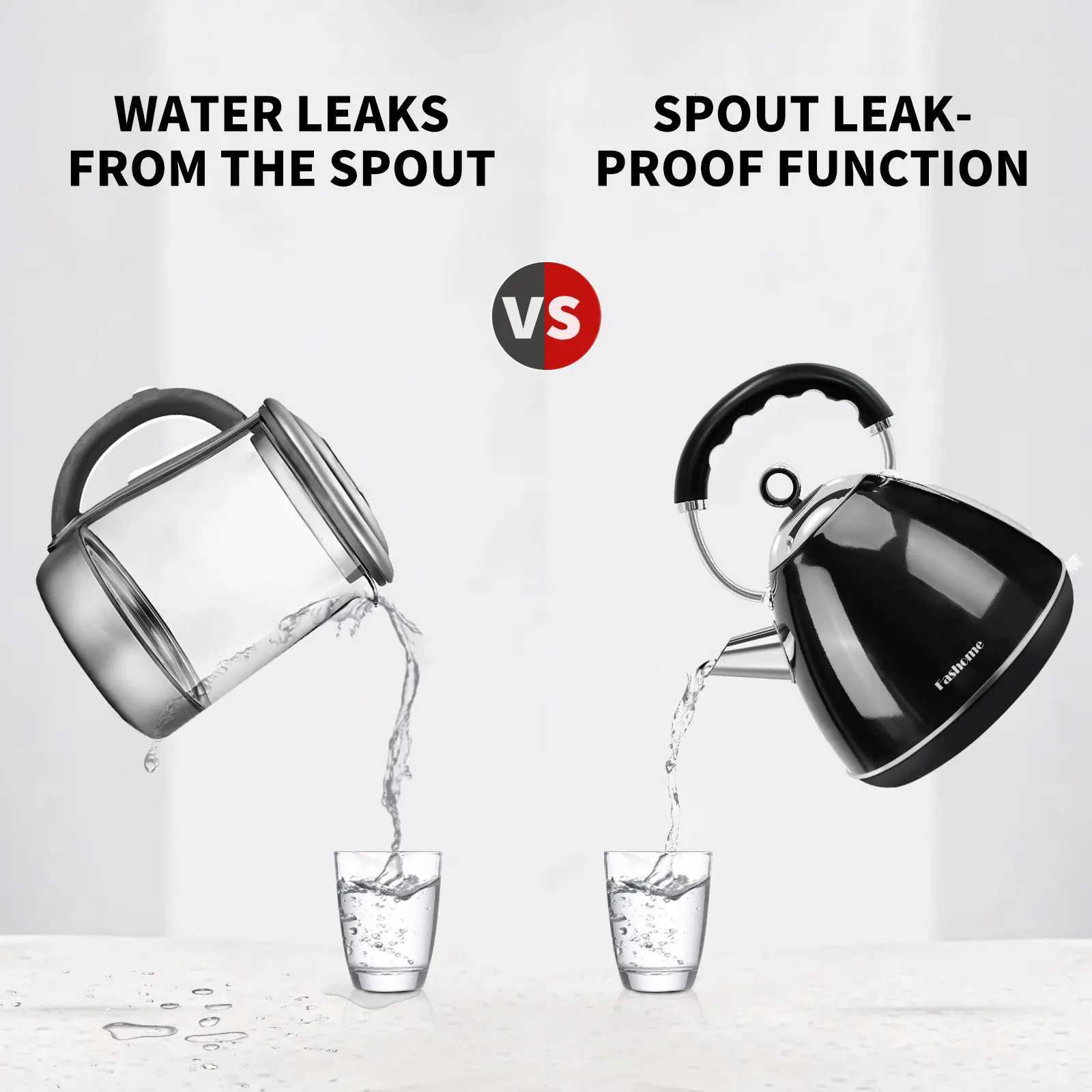 1500W Stainless Steel Hot Water Boiler LED Indicator 120V Fast Boiling Electric Kettle Coffee Tea Pot for Family Christmas Gifts Y251114