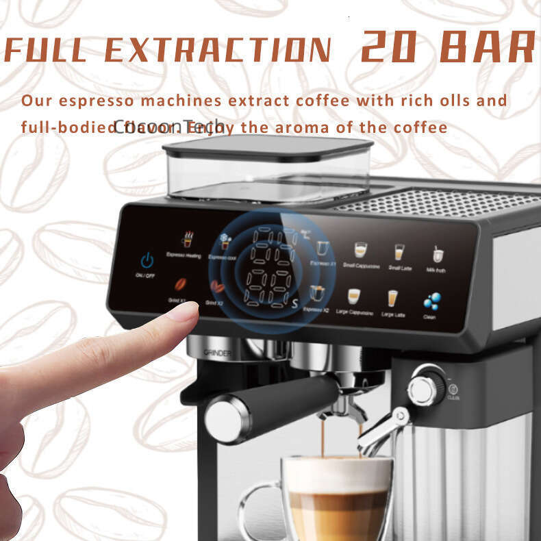 European standard hine, fully automatic steam high-pressure Italian coffee with grinding, brewing, and espresso hine