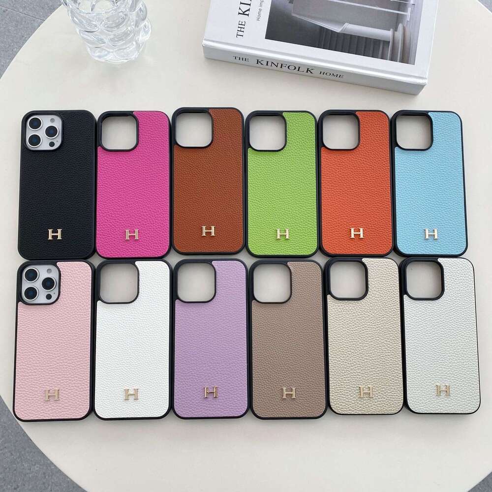 DHelectronics Compatible with iPhone 17 Pro New Lychee Texture Genuine Leather Feel Apple 16E Phone Case