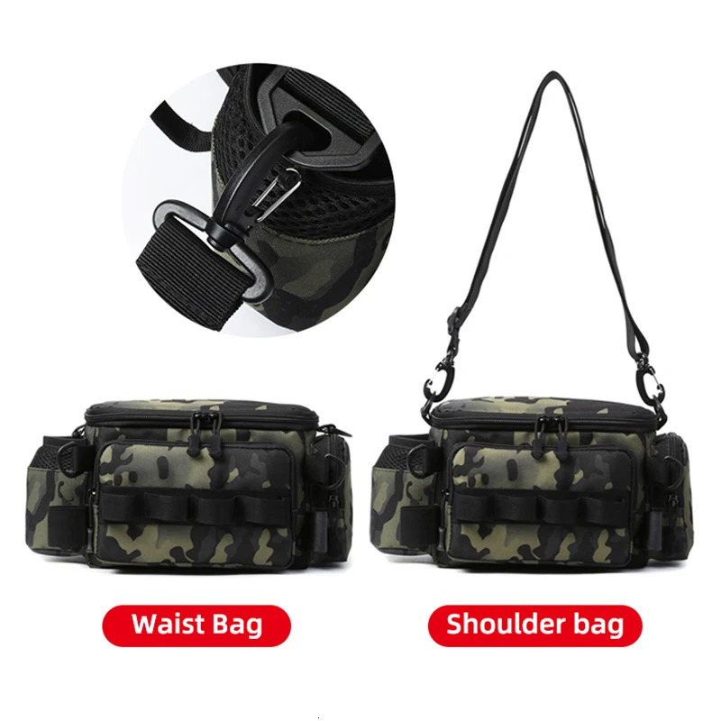 Fishing rod bag waist Fanny fishing bait line box practical storage accessories Outdoor camping shoulder cross 250410