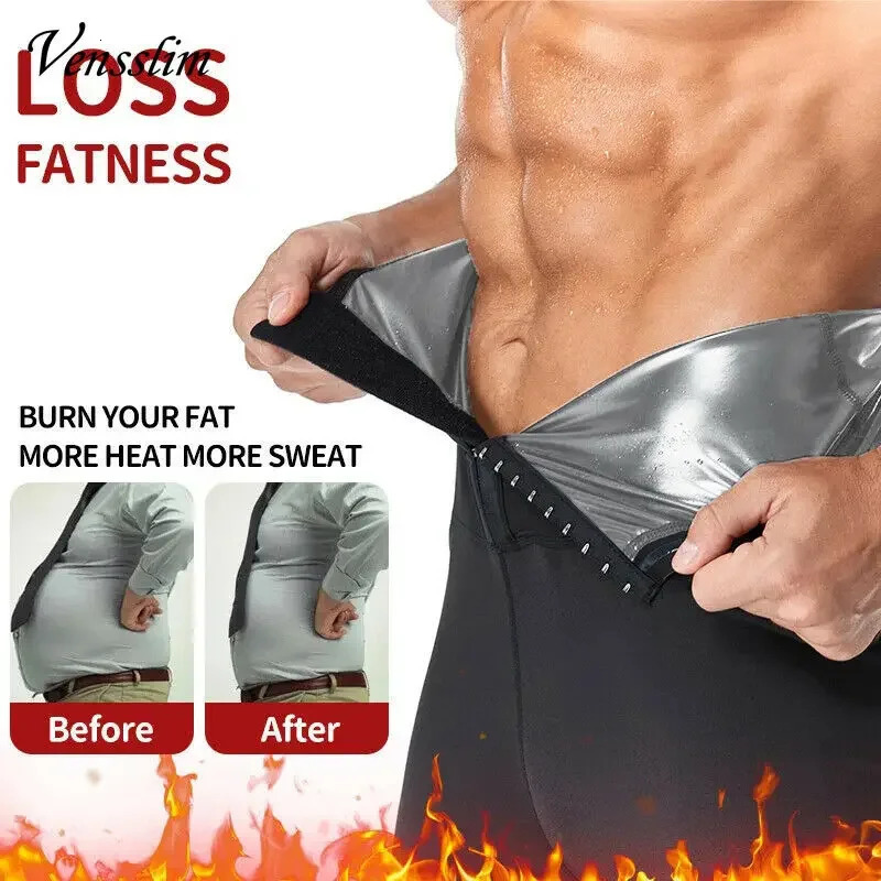 Vensslim Body Shaper Thermo Sauna Pants Men Sweat Waist Trainer Leggings Slimming Weight Loss Workout Compression Shapewear 250415