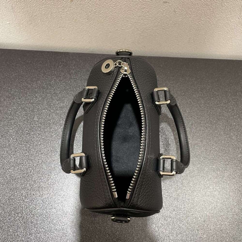 Mm Women's Bags Women's Boston Bowling New TC Cowhide Handbag Crossbody Niche Design Shoulder Bag