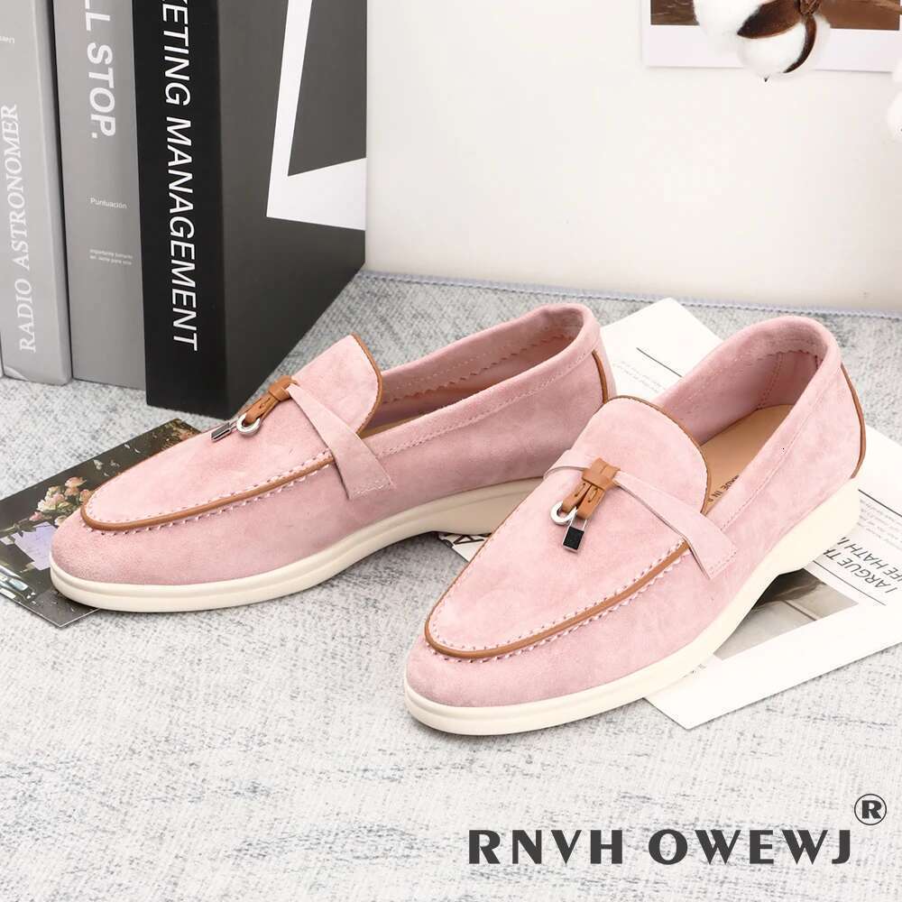 Suede Leather Spring Autumn Casual Women Rubber Sole Men Flat Loafers Comfortable Shoes