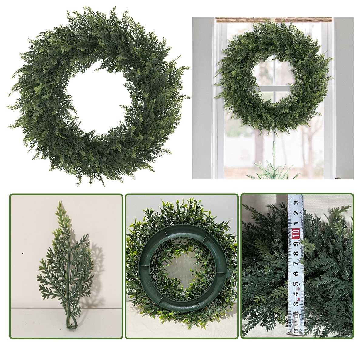 SIA FLOWER Cedar Artificial Flower Ring PE Material Cedar Grass Ring Artificial Plants Garden Decor Home DecorM251115
