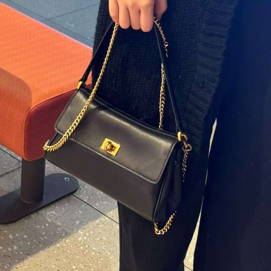 Mm Women's Bags Women's Leather High-End Sense Niche Chain Underarm Women's Commuting New Single Shoulder Crossbody Bag Fashionable And