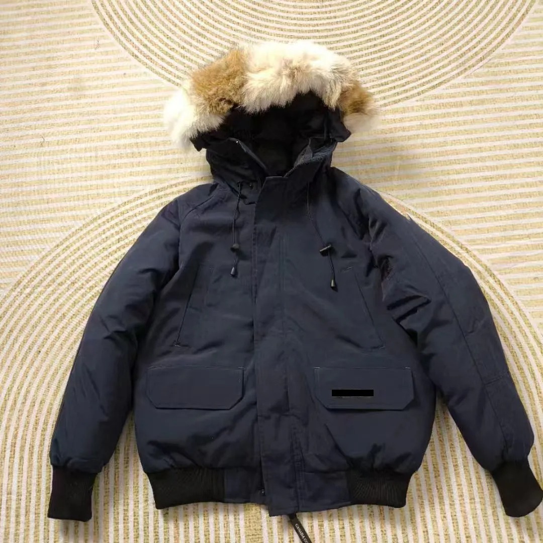 Mens Down jacket puffer jacket Wyndham Jacket Parka Homme Warm Outerwear Wolf Fur Hooded Fourrure Manteau Jacket Coat Hiver Doudoune Black Label Designer Jacket