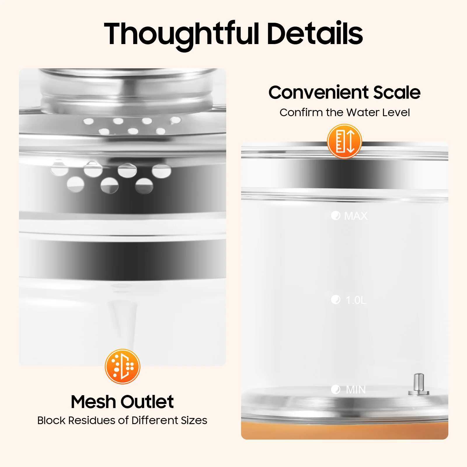 Electric Tea Kettle 18L 800W Electric Health Pot with 12 Independent Warming Stages with 18 Menu Portable Kettle for Tea Coffee Y251114