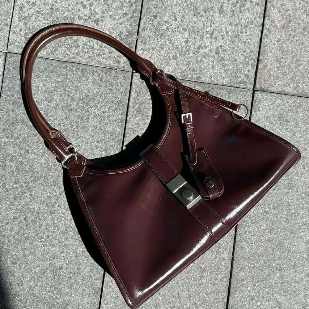 Mm Women's Bags Ladies' New Top Layer Cowhide Handbag, Armpit Bag, High-End And Trendy Commuting Bag