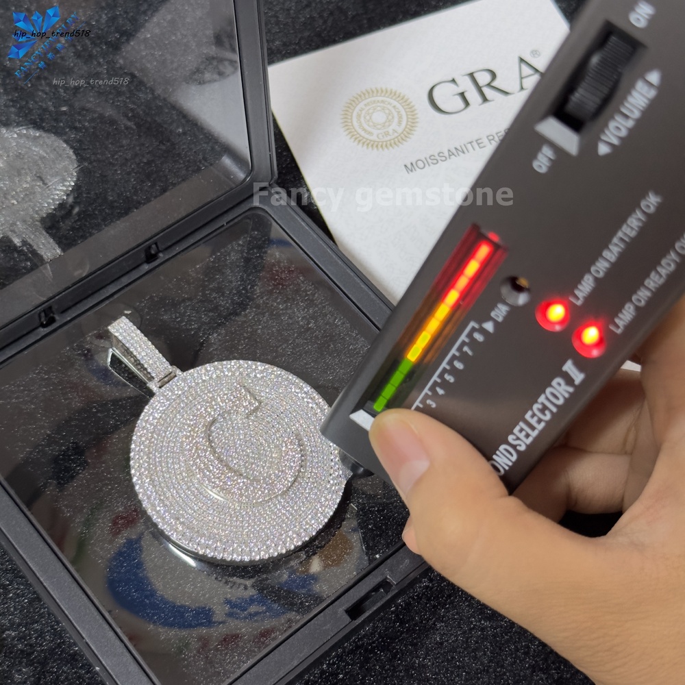 Moissanite Pendant S925 Pass Diamond Tester Iced Out Vvs Diamonds Pendant with Tennis Chain Letter Cluster Hip Hop Jewelry