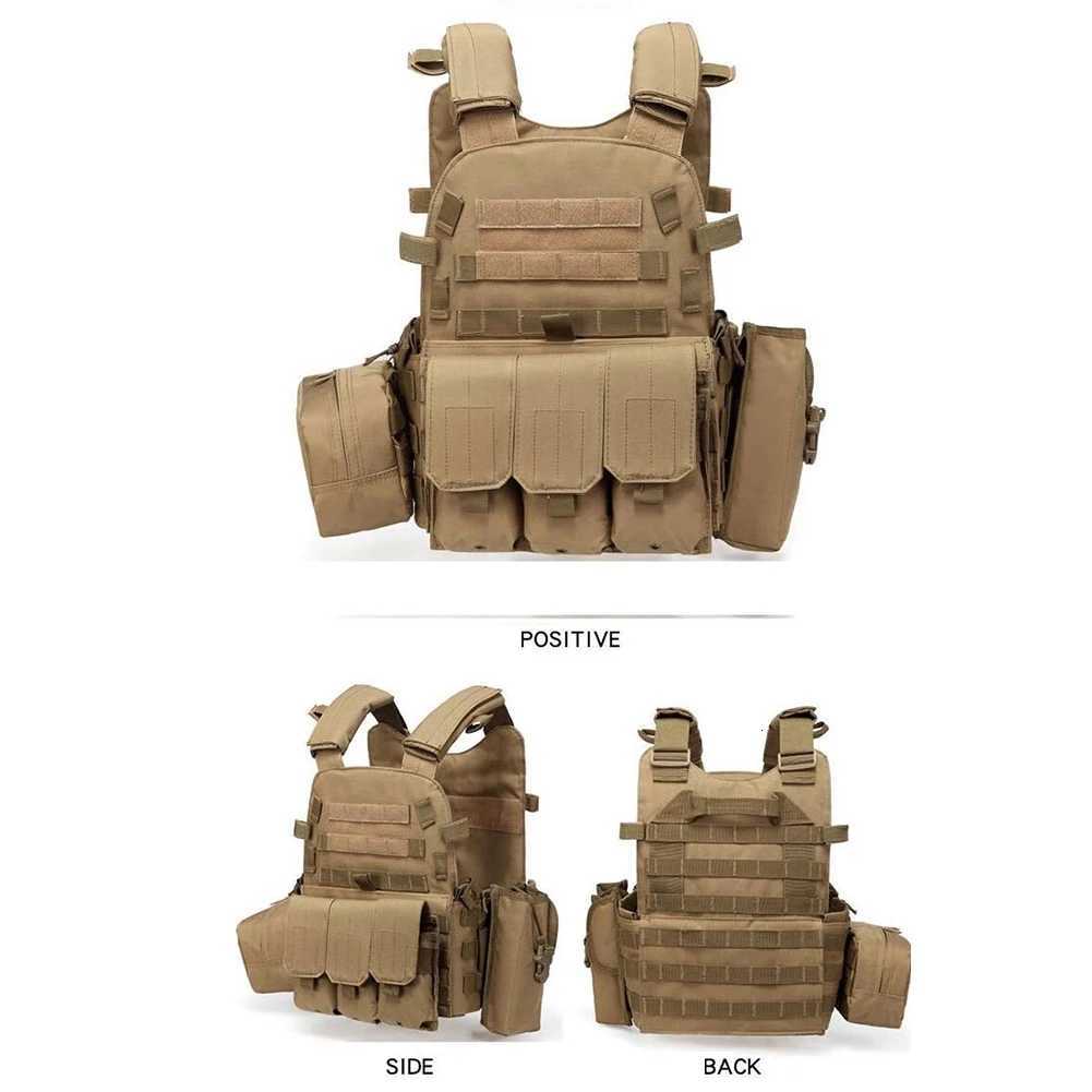 Camouflage Plate Carrier Vest Multi-Functional Molle Webbed Gear Vest Adjustable for Men and Women Combat Equipment for Outdoor Cycling XJ251114