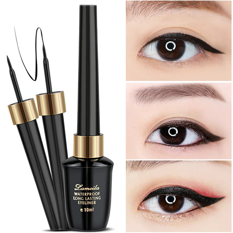 1pcs 10ml Black Liquid Eyeliner Waterproof Makeup Eye Liner Pencil Quick-drying Ultra-fine Brush Head Liquid Eyeliner Pen Korean 250414