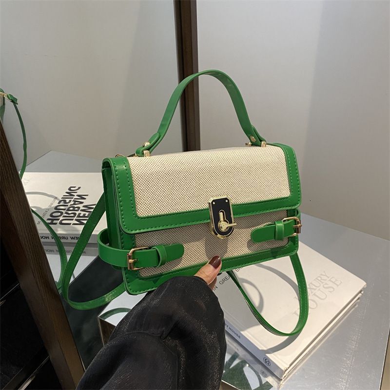 Women's Contrast Color This Year Popular Trend Ins Hand Held Single Shoulder Crossbody Ladies Small Square Bag