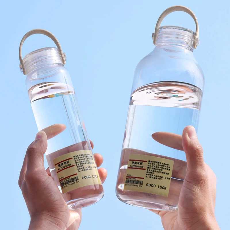 Transparent Plastic Cup for Male and Female Students Simple Water Cup with Text Portable Cup Sports Large Capacity Water CupW251114