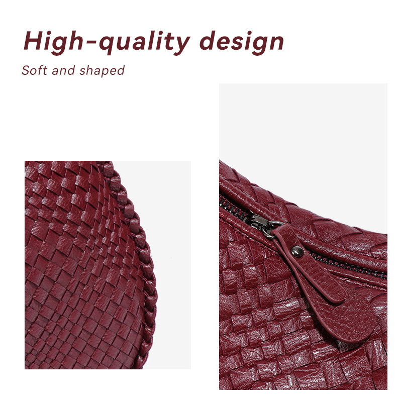 Free shipping designer bags Hand-woven Women's Casual Handbag Soft PU Leather Underarm Shoulder Bag Weave casual and fashionable bags