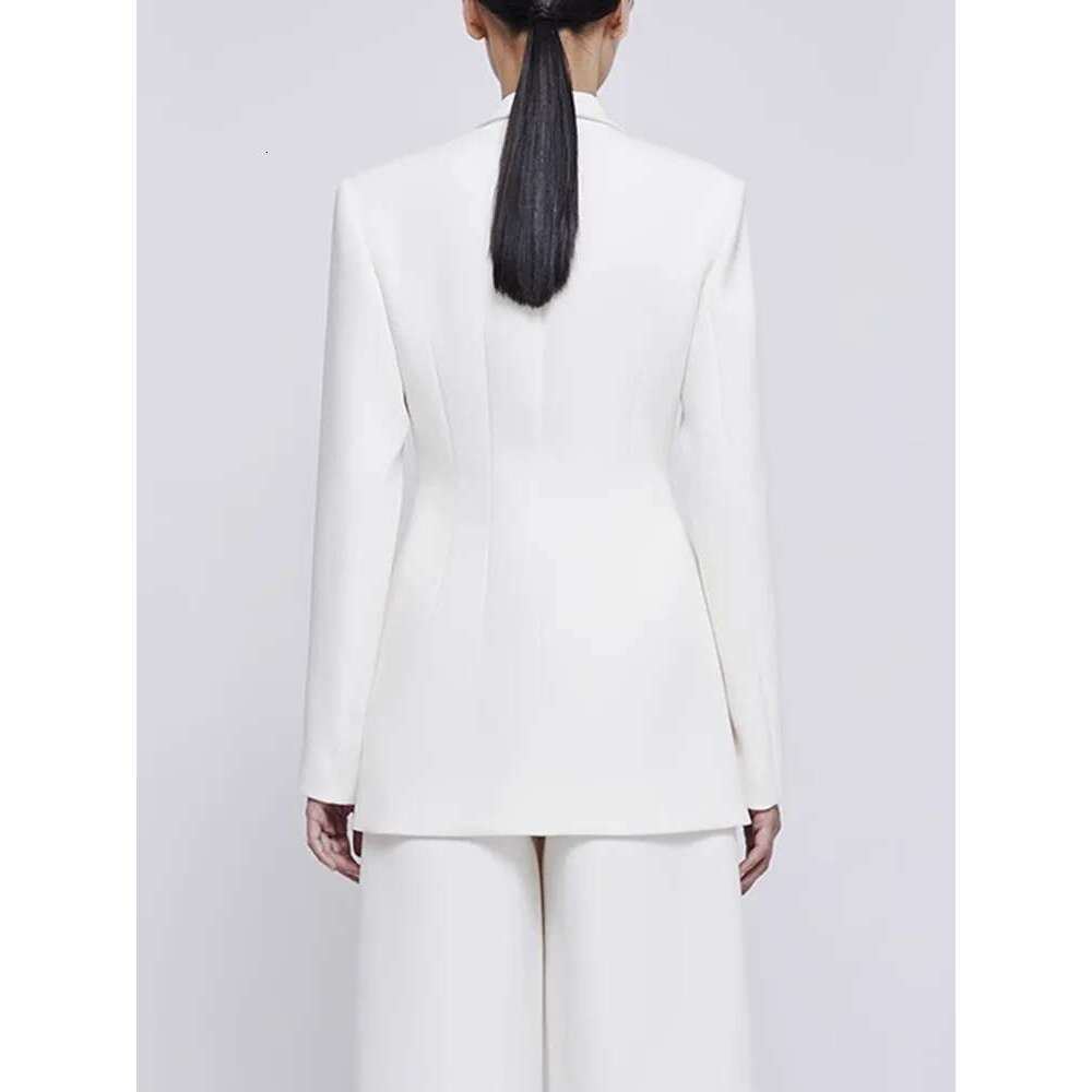 VGH Hollow Out Patchwork Belt Casual Blazers For Women Lapel Long Sleeve Temperament Slimming Solid Coats Female Fashion Style