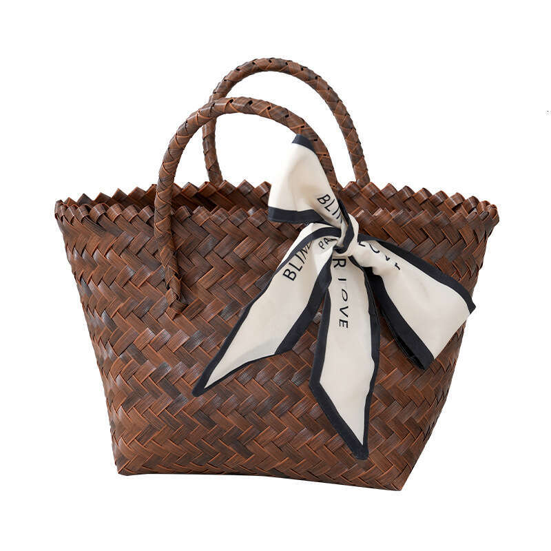 Handmade Beach Bag Instagram Influencer Women's Forest Series Large Capacity Western-Style Hand-Held Shopping Bag, Beach Bag Woven Kq2