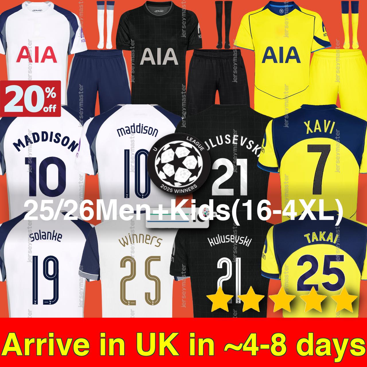 Tottenhamjersey 25 26 XAVI KUDUS KULUSEVSKI ROMERO VAN DE VEN UDOGIE PEDRO PORRO Soccer Jerseys TEL RICHARLISON P.M.SARR BERGVALL MADDISON Football shirt Men KID kits