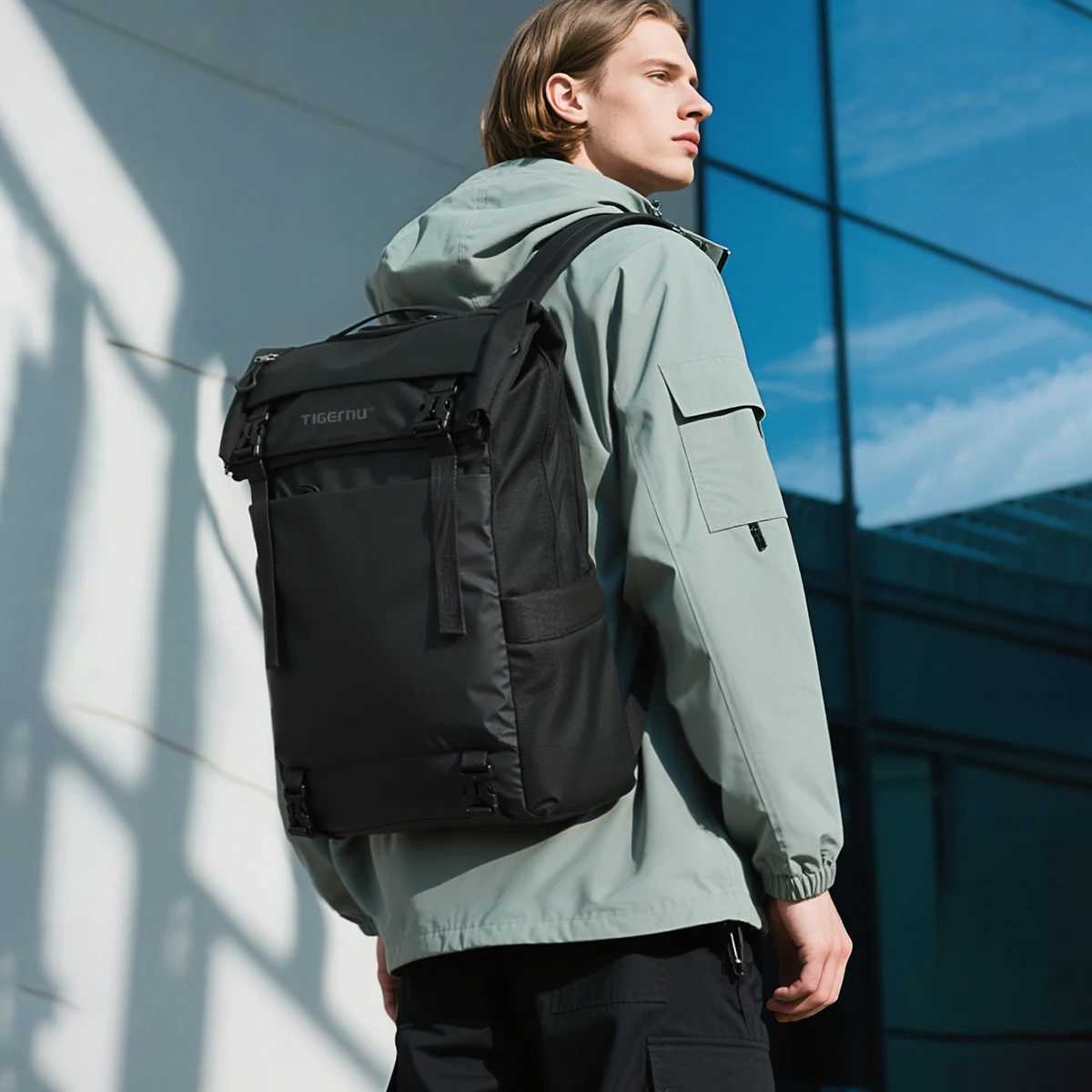 Tigernu Travel Backpack Male TPU Waterproof Backpack Men Bags Expandable Mens Backpack Business Bags School BackpackW251114