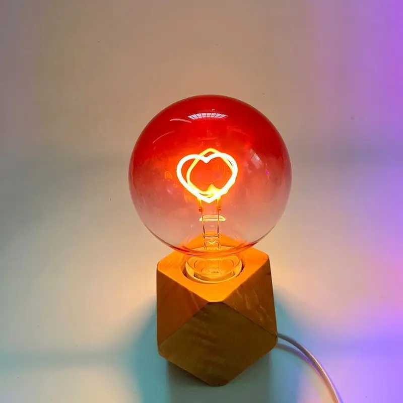 LED Golden G95 G125 LOVE RED Pink 2300K E27 220V 4W 8W Dimmable Filament Bulb Retro Vintage Decorative Lighting Edison Lamp C251115