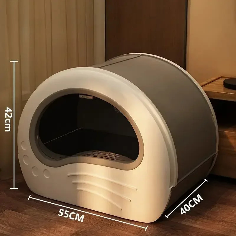 Fully Enclosed Cat Toilet with Litter Shovel Drawer-type Litter Box Large Capacity Anti-splash Pet Litter Box Cat Supplies 250414