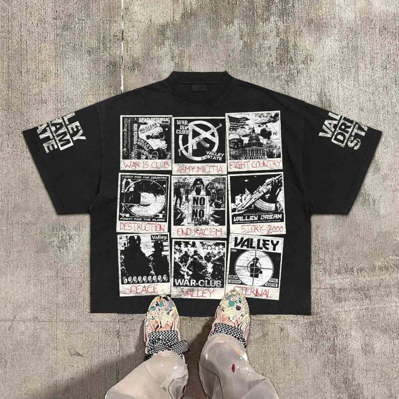 Men's Dress Shirts Vintage Warzone Division Graphic Cotton T-Shirt Cropped Tees Men And Women Same Style Casual Comfortable