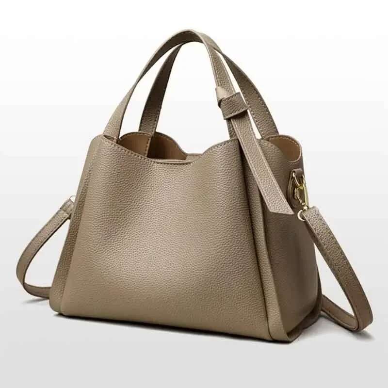 Versatile Bucket Shoulder Women Designer PU Leather Messenger Crossbody Bags Ladies Casual Solid Color Purse Handbag