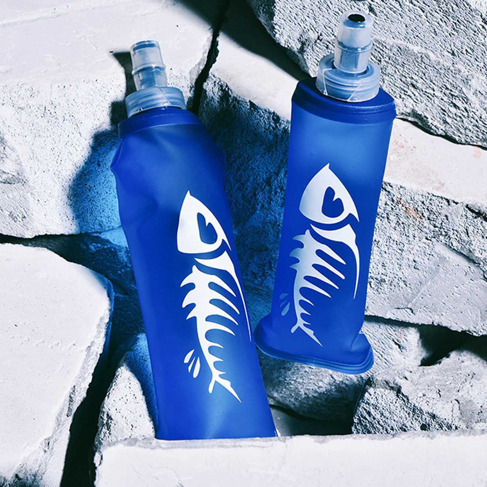 Soft Flask Folding Collapsible 250ml/500ml Water Bottle TPU BPA Free Running Hydration Pack Waist Bag Vest MarathonW251114