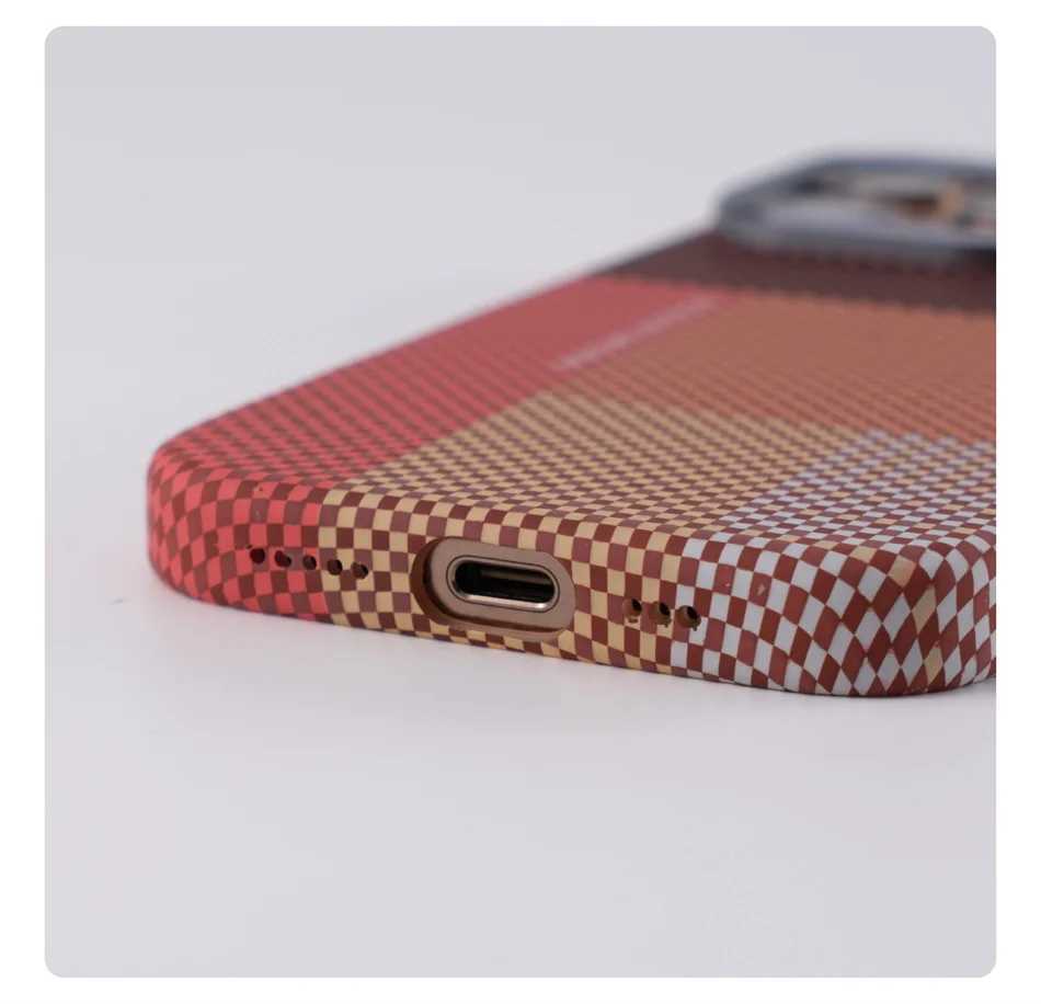 Carbon Fiber Fibre Relief Case For iPhone 17 Pro 16 15 14 Pro Max Magnetic Wireless Charging Alloy Lens Shockproof Cover J251202