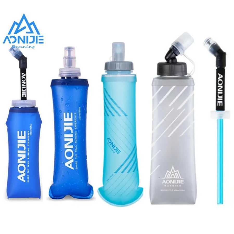 AONIJIE 250ml 500ml 600ml Soft Flask Folding Collapsible Waist Bag Vest Water Bottle TPU BPA-Free for Running Hydration Pack BagW251114